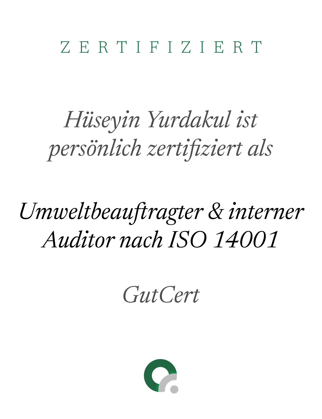 Zertifikat Umweltbeauftragter