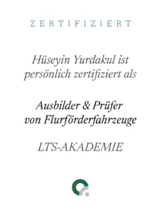 Zertifikat Flurförderfahrzeuge
